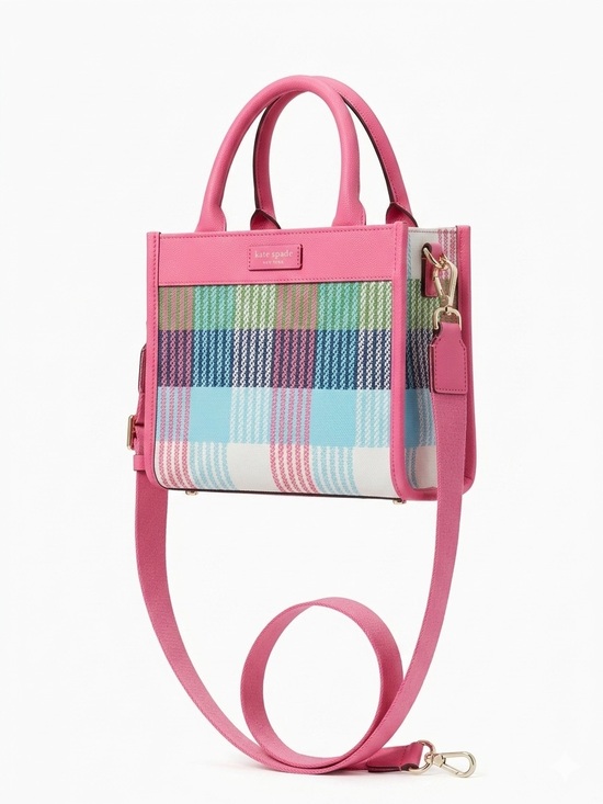 kate spade Handbags - kate spade Pink Plaid Mini Satchel with Detachable Strap